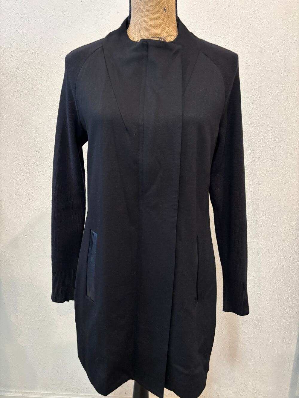 CAbi 'Taylor' Knit Coat Cardigan Size Small Black